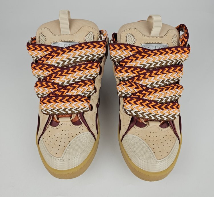 Lanvin Curb Men Beige And Orange Sneakers New Ss23