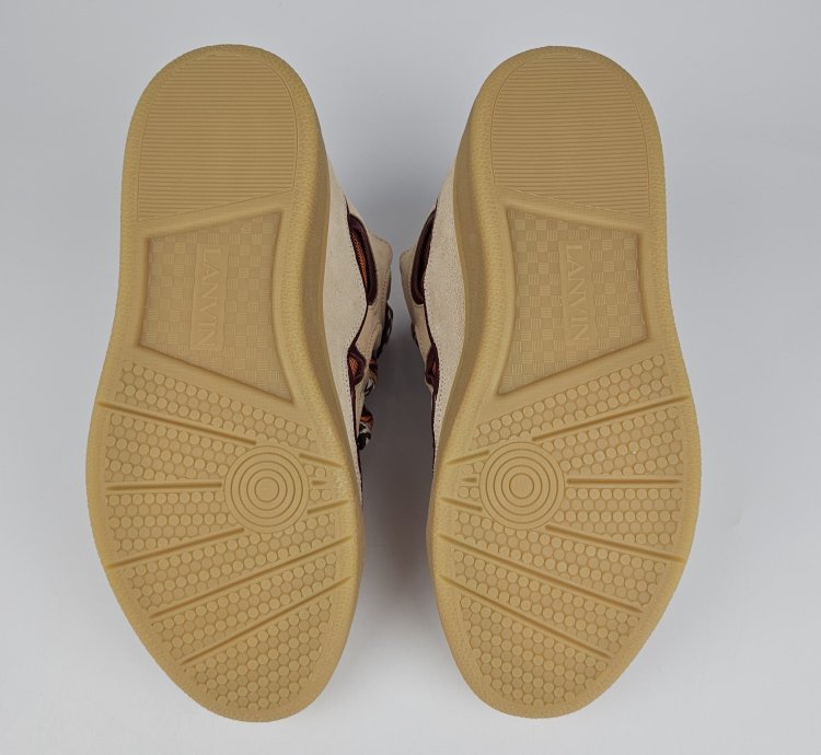 Lanvin Curb Men Beige And Orange Sneakers New Ss23