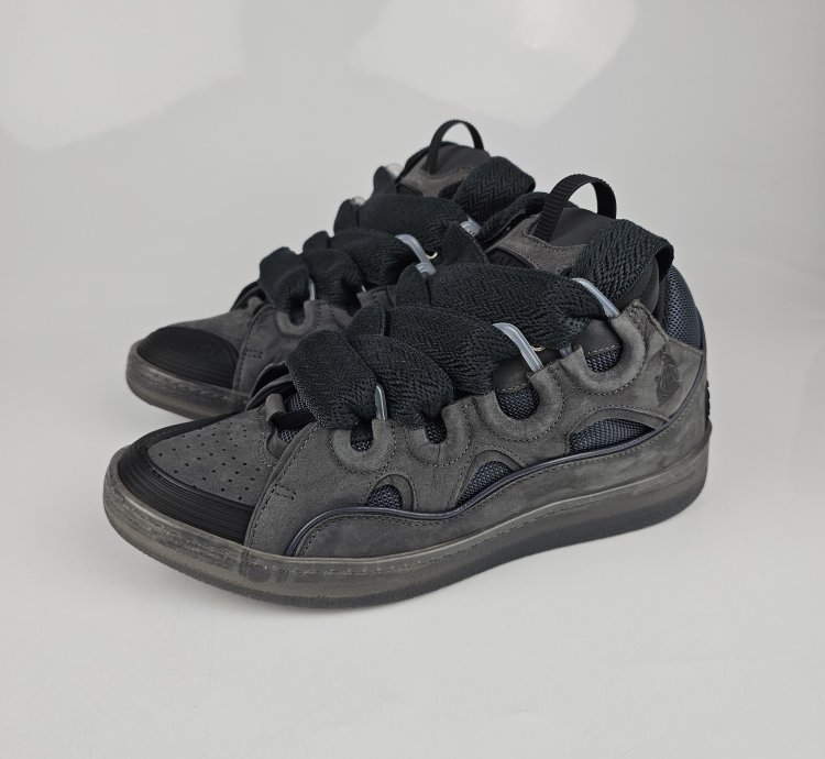 Lanvin Curb Men Dark Gray Sneakers New Ss23 Size 42