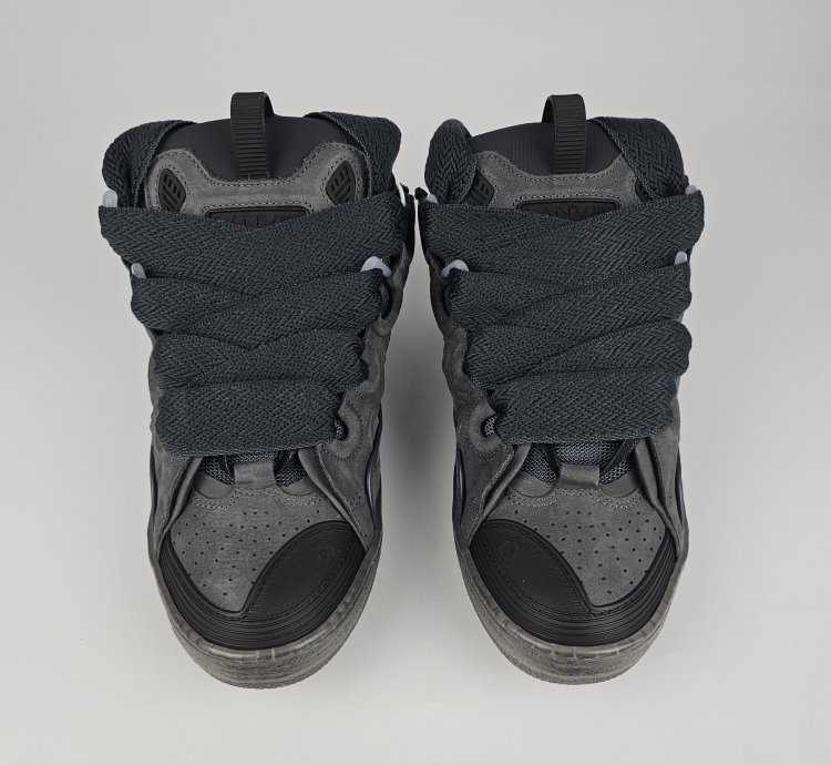 Lanvin Curb Men Dark Gray Sneakers New Ss23 Size 42