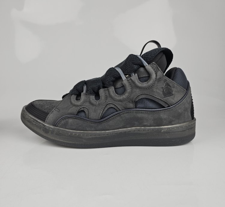 Lanvin Curb Men Dark Gray Sneakers New Ss23 Size 42