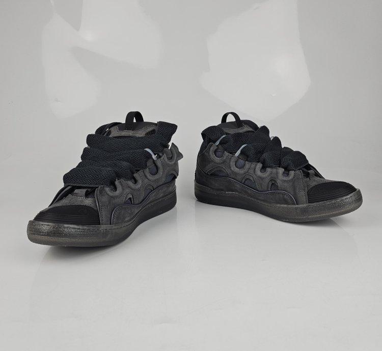 Lanvin Curb Men Dark Gray Sneakers New Ss23 Size 42