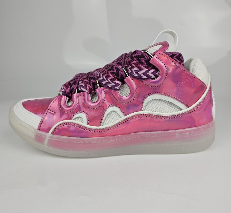 Lanvin Curb Men Pink And White Sneakers New Ss23 41