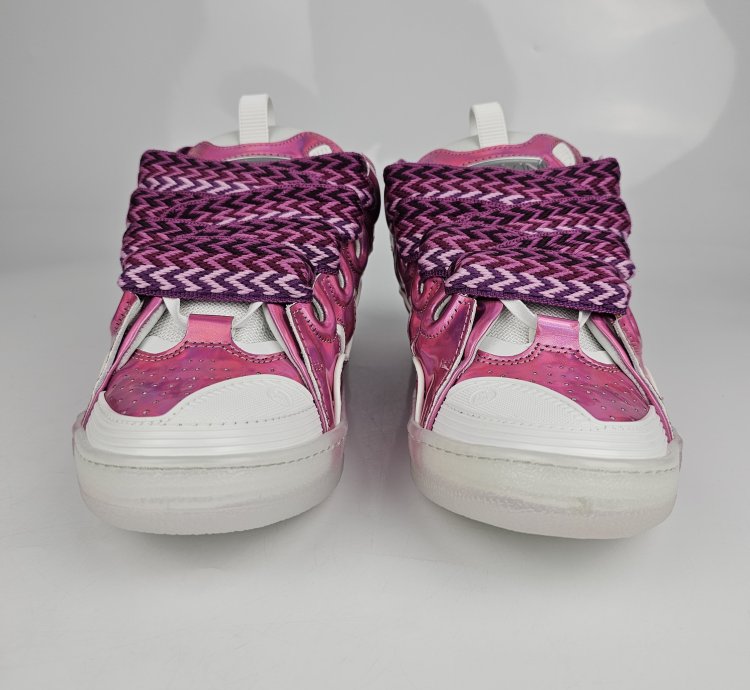 Lanvin Curb Men Pink And White Sneakers New Ss23 41