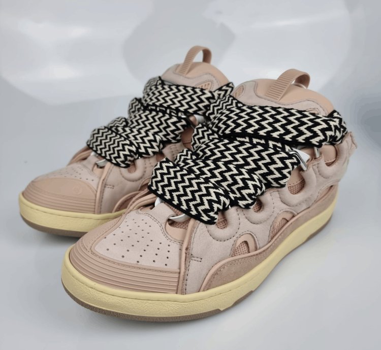 Lanvin Curb Men Pink Sneakers New