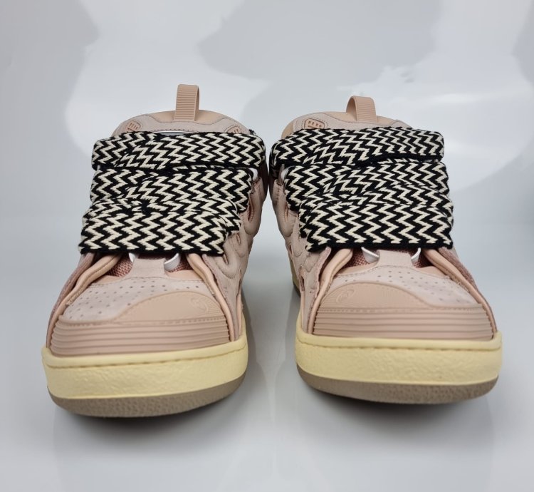 Lanvin Curb Men Pink Sneakers New