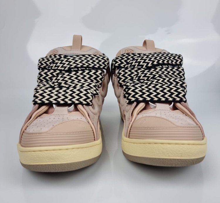 Lanvin Curb Men Pink Sneakers New