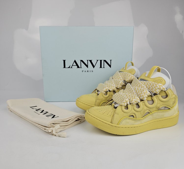 Lanvin Curb Natural And Yellow Sneakers New Ss23 40