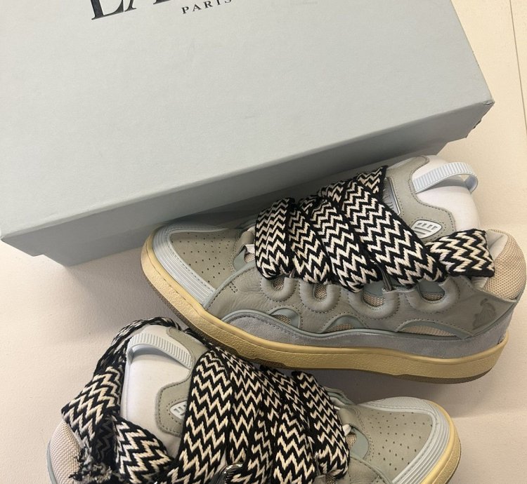 Lanvin Curb Panelled Laced-up Sneaker
