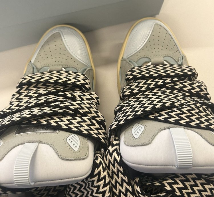Lanvin Curb Panelled Laced-up Sneaker