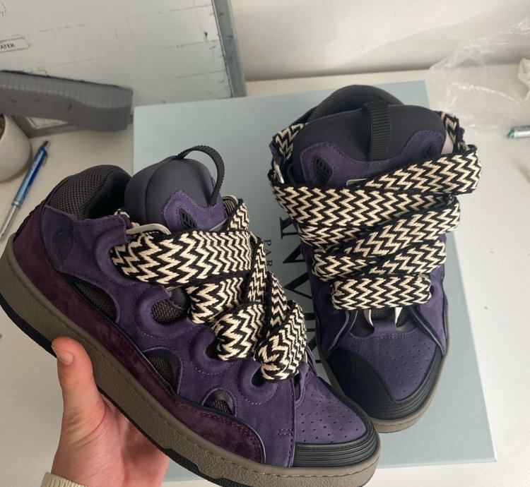 Lanvin Curb Purple Black Size 42 28cm