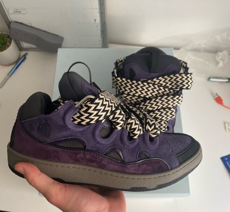 Lanvin Curb Purple Black Size 42 28cm