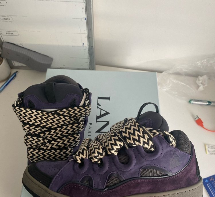 Lanvin Curb Purple Black Size 42 28cm