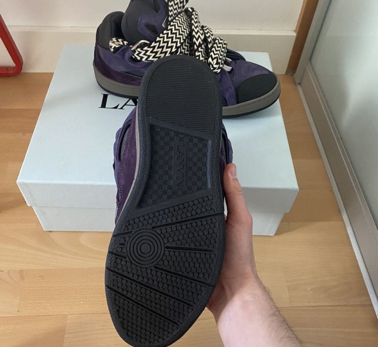 Lanvin Curb Purple Black Size 42 28cm