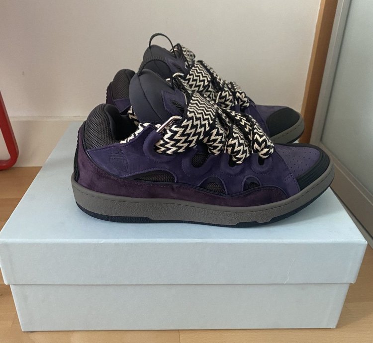 Lanvin Curb Purple Black Size 42 28cm