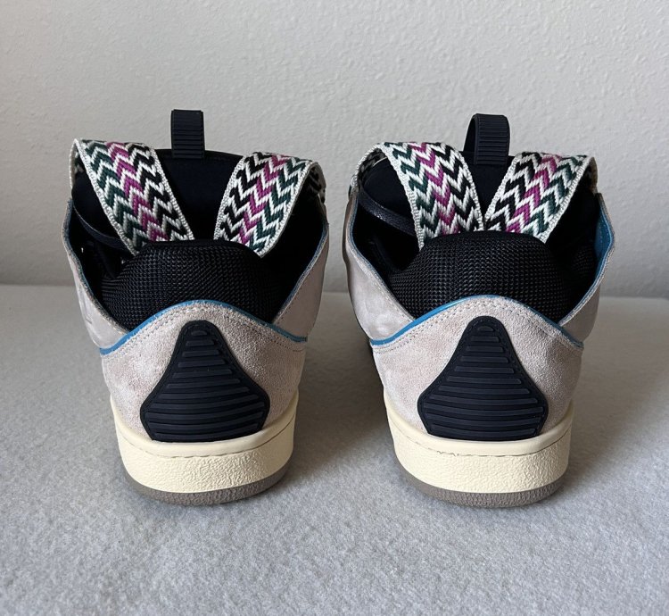 Lanvin Curb Sneaker In Sail Turqoise Purple