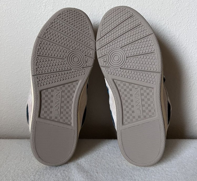 Lanvin Curb Sneaker In Sail Turqoise Purple