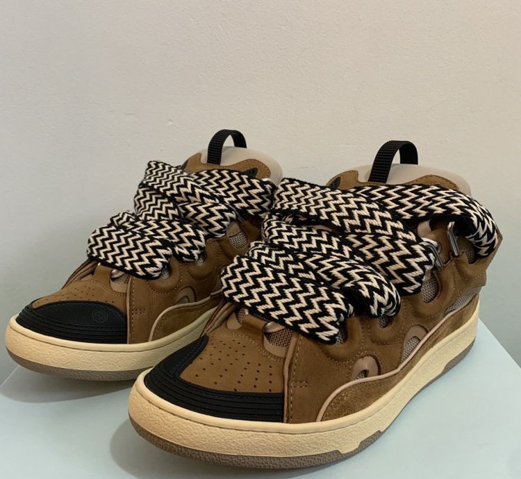 Lanvin Curb Sneakers Brown Size 41