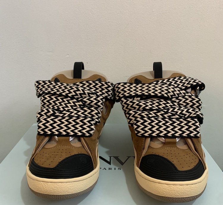 Lanvin Curb Sneakers Brown Size 41