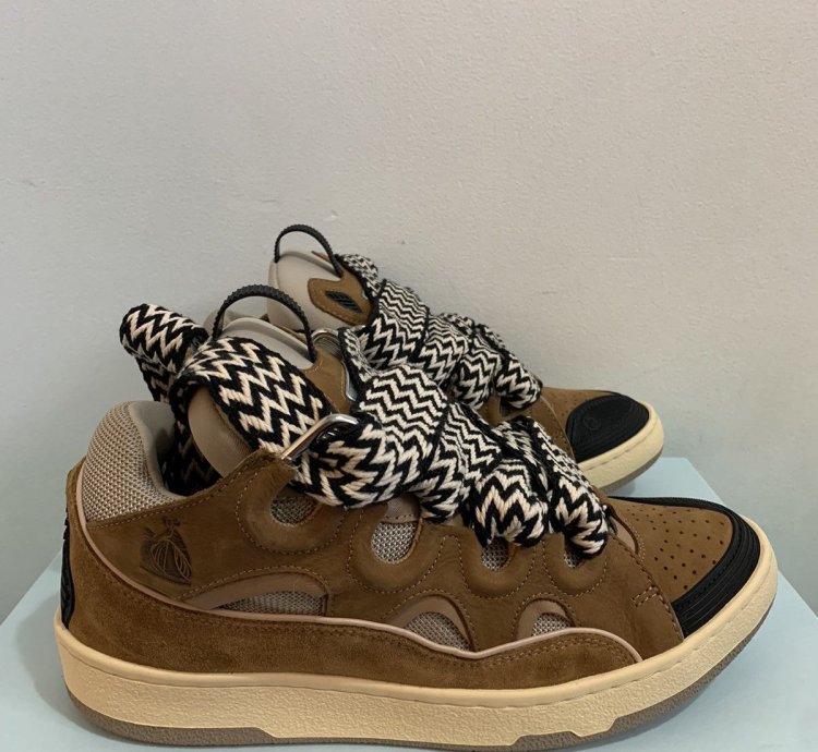 Lanvin Curb Sneakers Brown Size 41