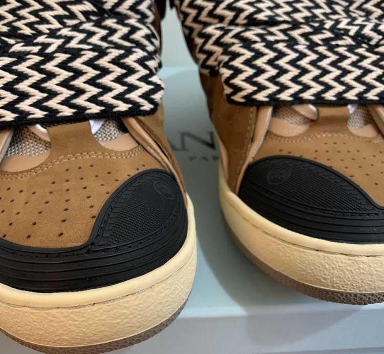 Lanvin Curb Sneakers Brown Size 41