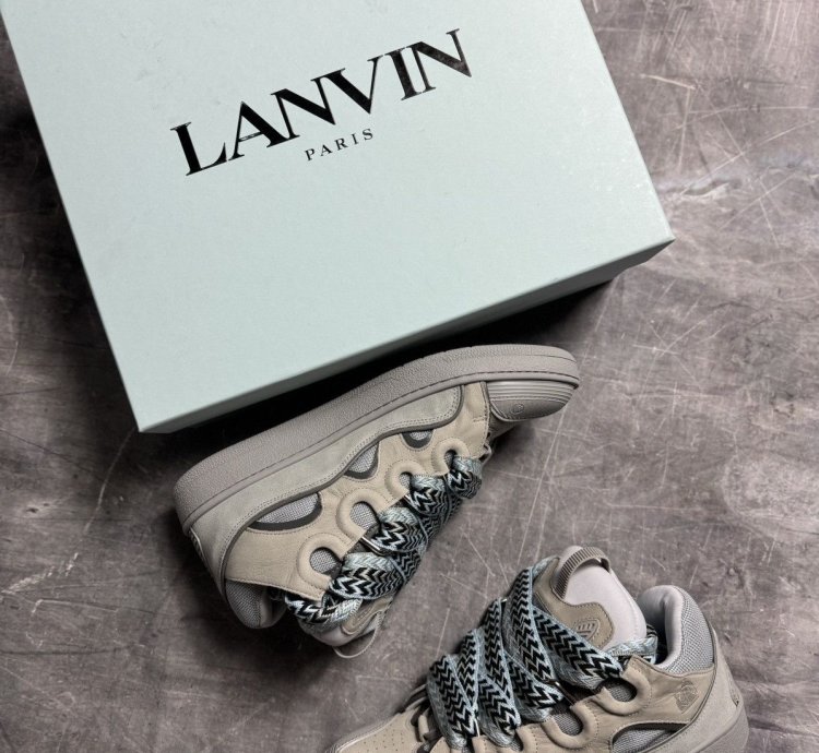 Lanvin Curb Sneakers Grey Blue