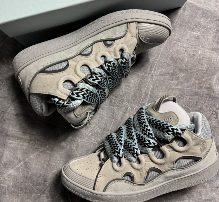 Lanvin Curb Sneakers Grey Blue