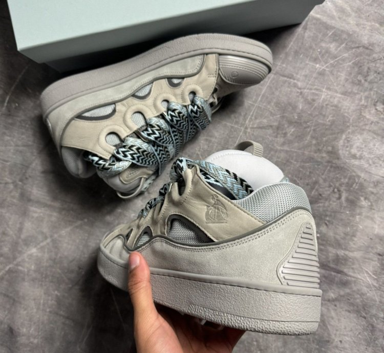 Lanvin Curb Sneakers Grey Blue