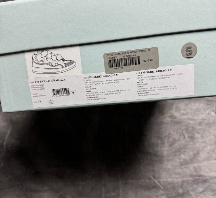 Lanvin Curb Sneakers Grey Blue