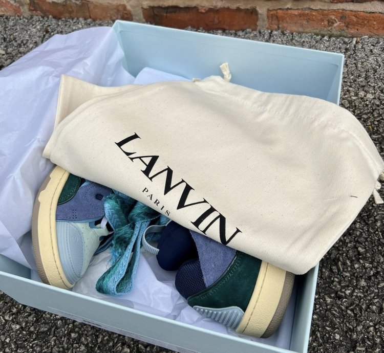 Lanvin Curb Sneakers Grey Green Blue
