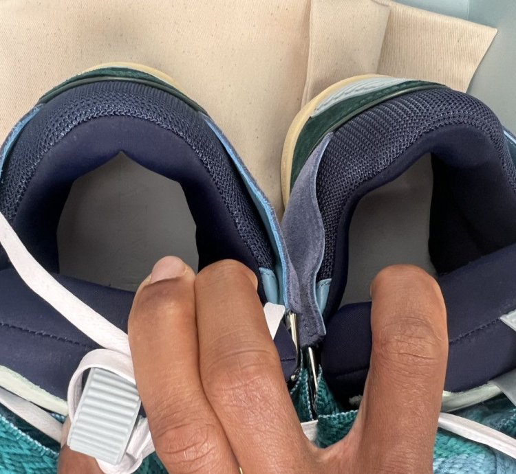 Lanvin Curb Sneakers Grey Green Blue