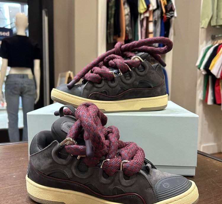 Lanvin Curb Sneakers In Leather With