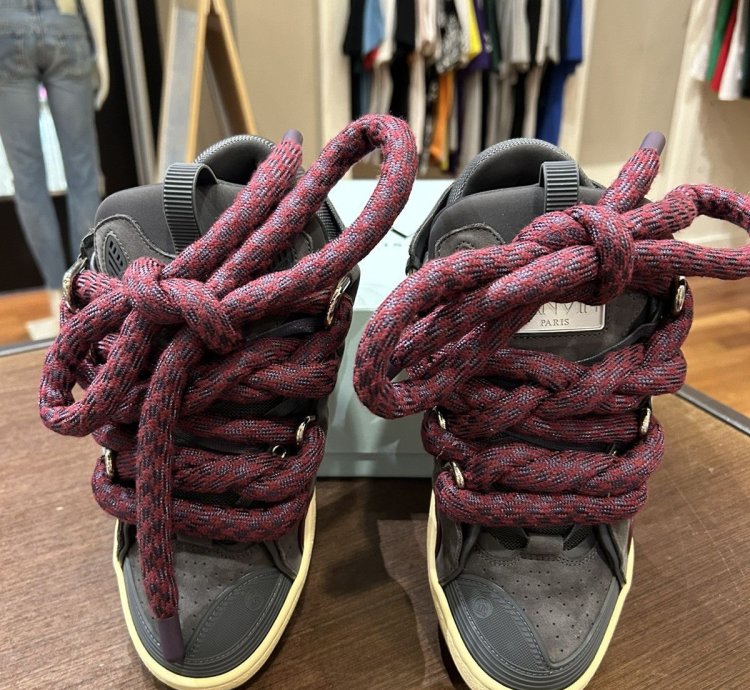 Lanvin Curb Sneakers In Leather With