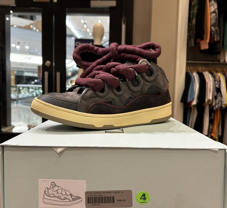 Lanvin Curb Sneakers In Leather With