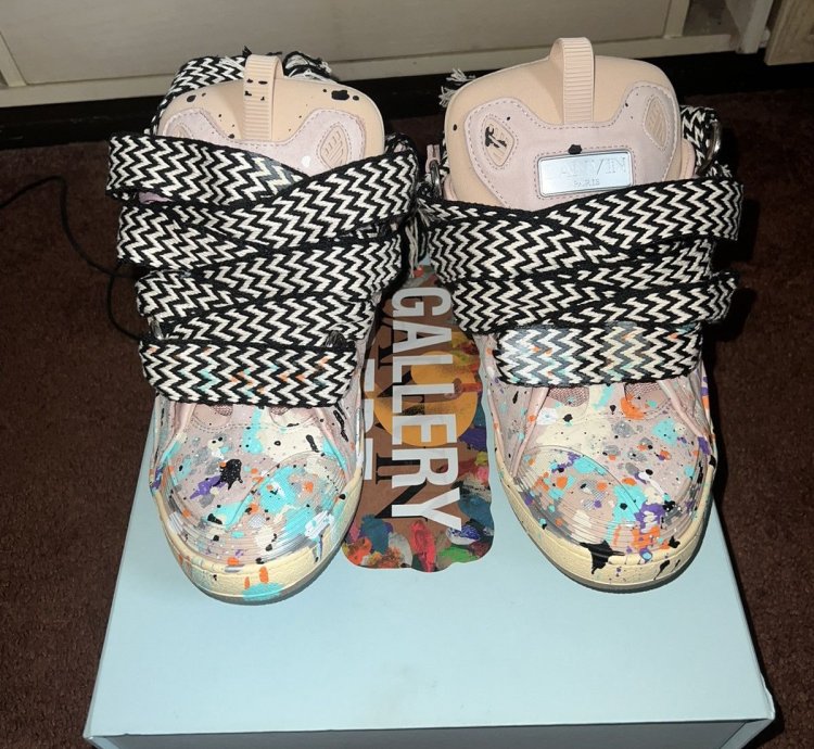 Lanvin Curb Sneakers Paint Splatter