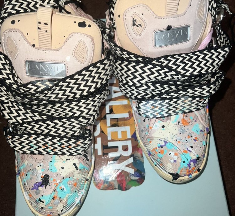 Lanvin Curb Sneakers Paint Splatter
