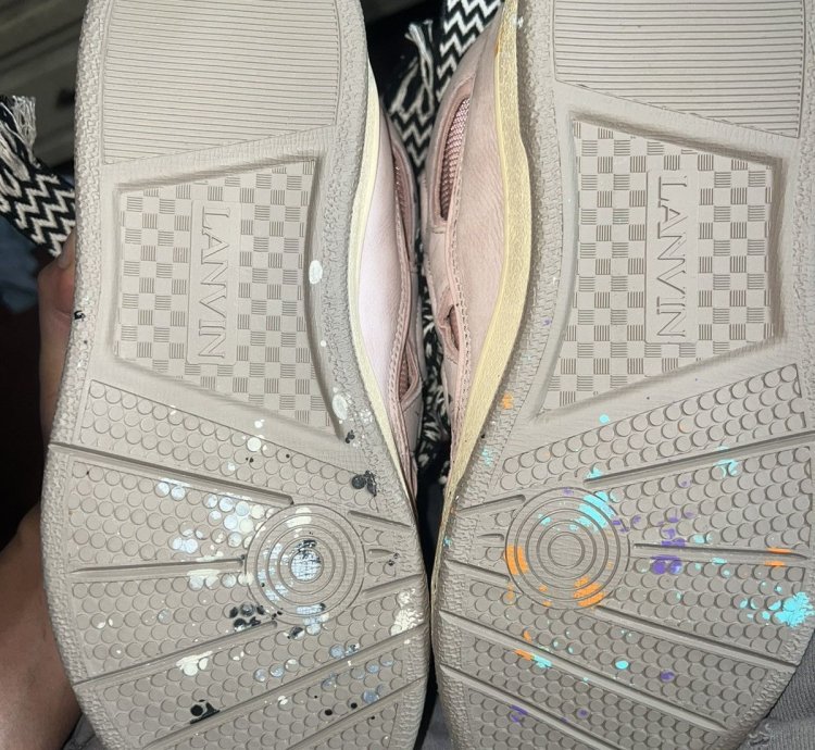 Lanvin Curb Sneakers Paint Splatter