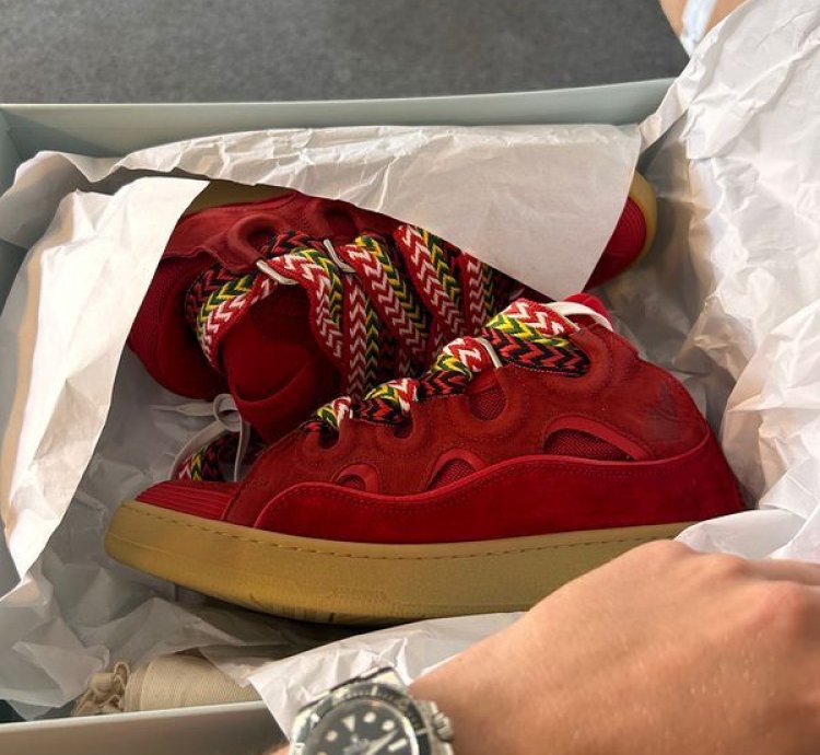 Lanvin Curb Sneakers Poppy Red
