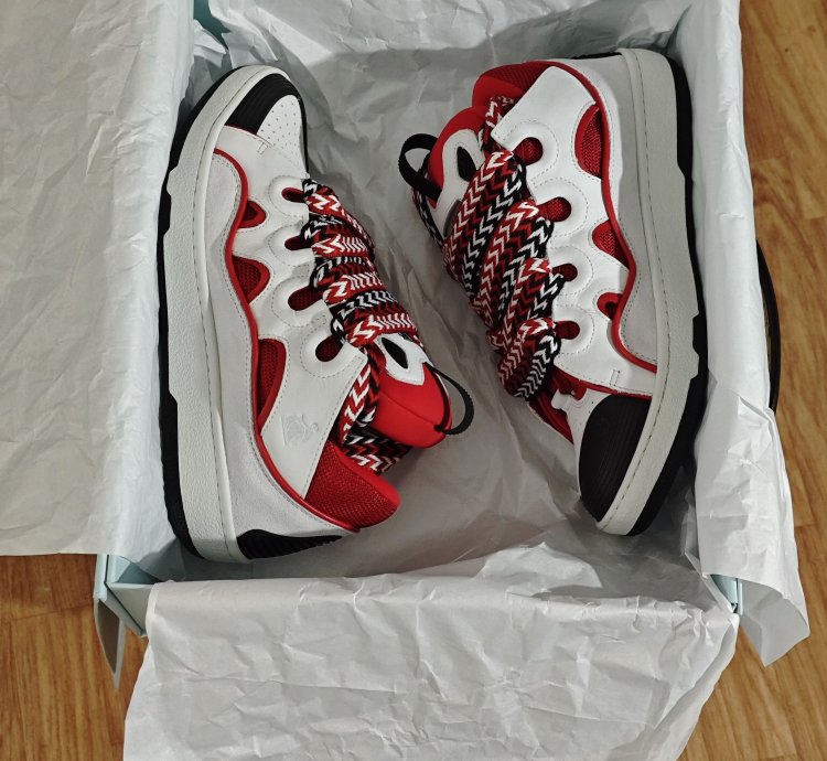 Lanvin Curb Sneakers Red White