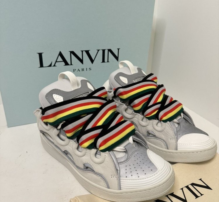 Lanvin Curb Sneakers White Multi New With Box