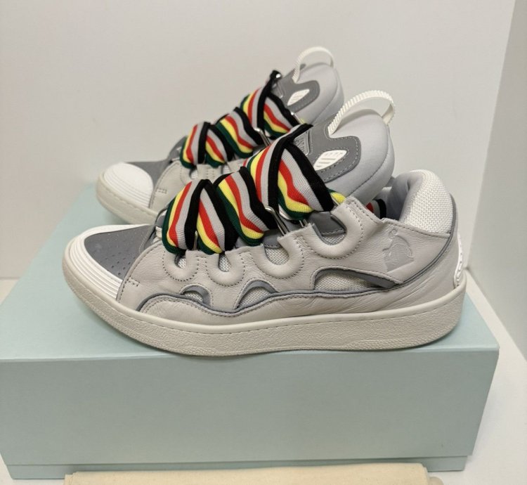 Lanvin Curb Sneakers White Multi New With Box