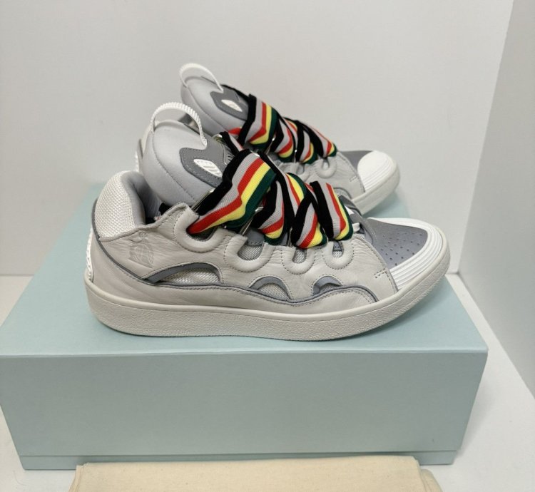Lanvin Curb Sneakers White Multi New With Box