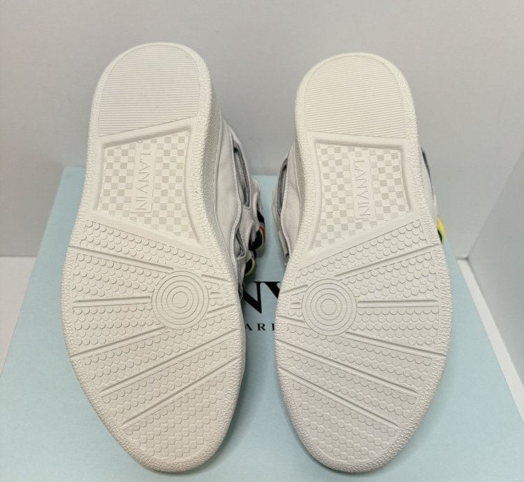 Lanvin Curb Sneakers White Multi New With Box