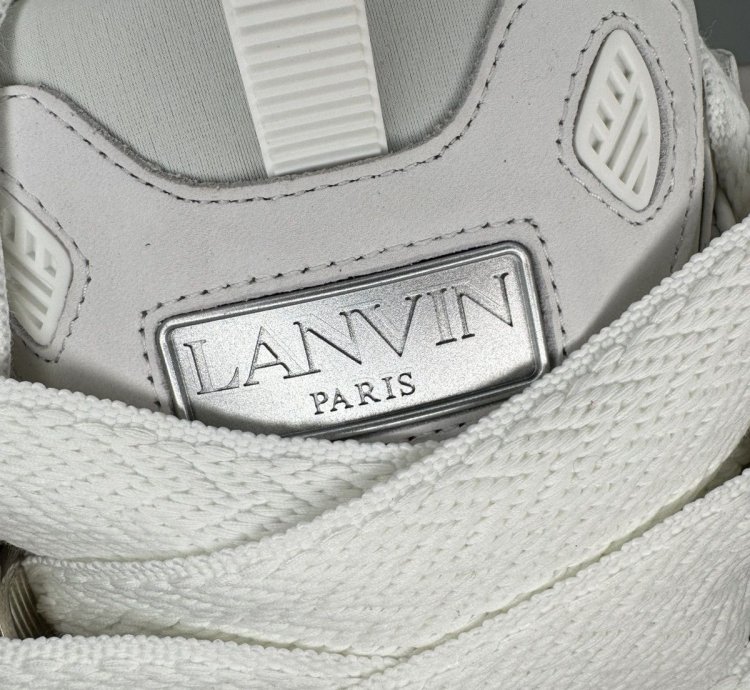 Lanvin Curb Sneakers White Red New With Box Sz 8