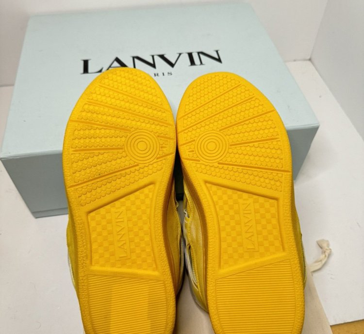 Lanvin Curb Sneakers White Yellow Gradient New