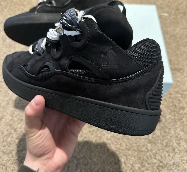 Lanvin Curb Suede Leather Low Top Sneaker