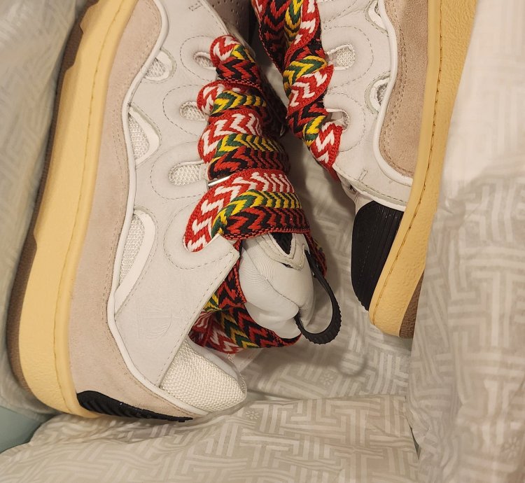 Lanvin Curb Suede Trim Sneakers Msrp 990