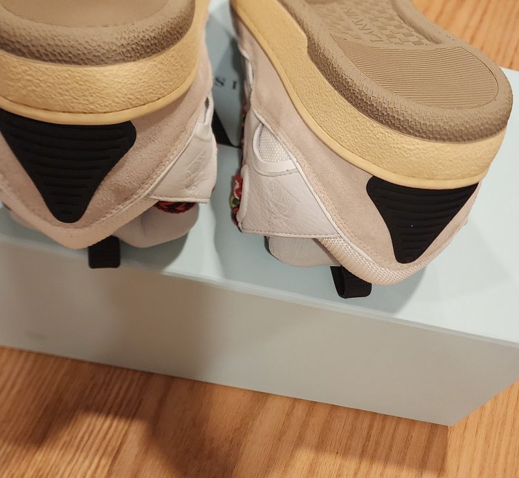 Lanvin Curb Suede Trim Sneakers Msrp 990