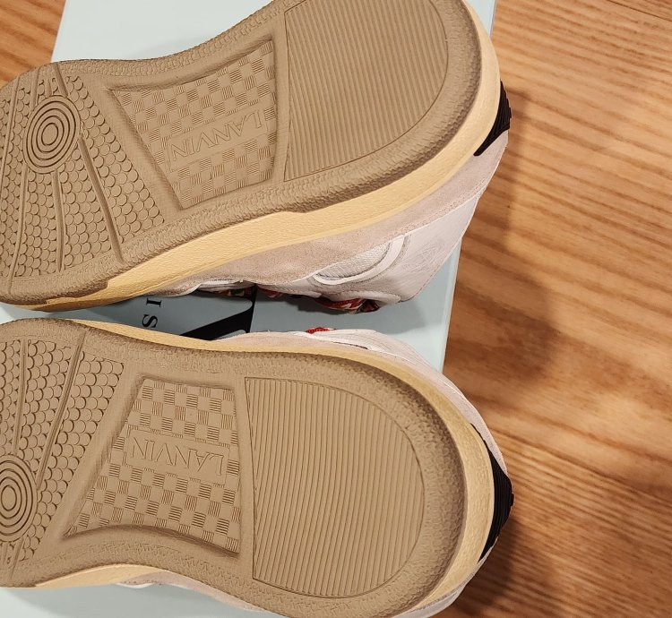 Lanvin Curb Suede Trim Sneakers Msrp 990