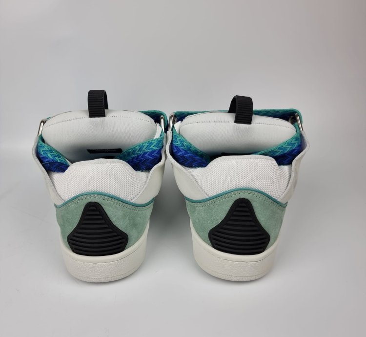 Lanvin Curb White And Green Sneakers New